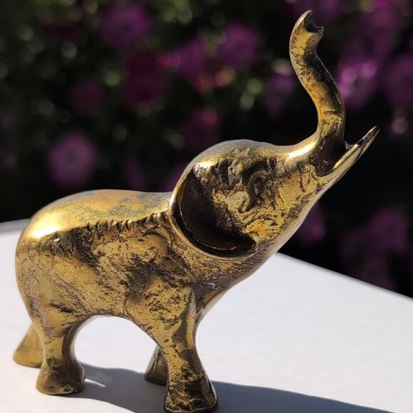 Other - Vintage Brass Elephant With Trunk Up Made In Korea